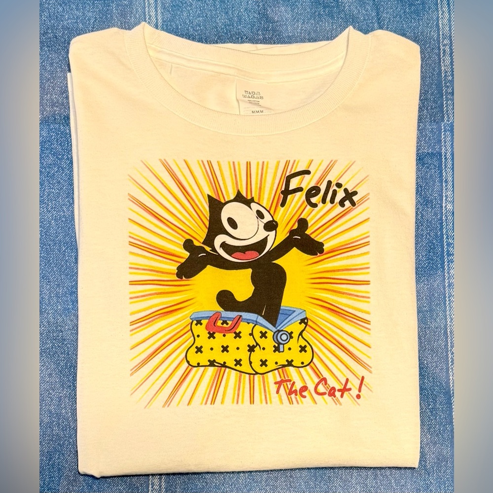 Felix The Cat Bag Of Tricks Crewneck Tee T-Shirt Sz M 100% COTTON